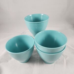 Set of 4 Russel Wright Melamine 1950's Turquoise Tumblers 10 oz 3.25 inches tall